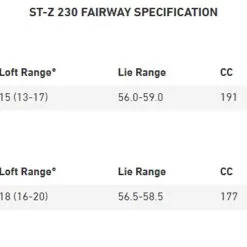 Mizuno Golf Mizuno ST-Z 230 Fairway Wood -Clubs Shop Mizuno ST Z 230 Fairway Wood Specs 30632.1674333881